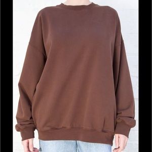 brown oversized brandy melville crewneck